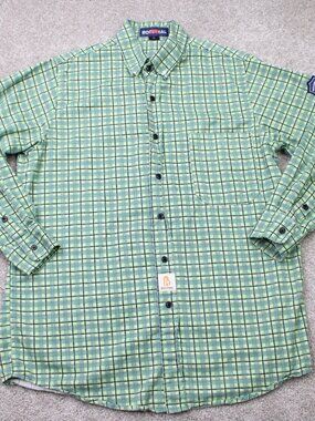 Bocomal FR Shirt Mens Large Green Flame Resistant NFPA 2112 Cat2 Long Sleeve